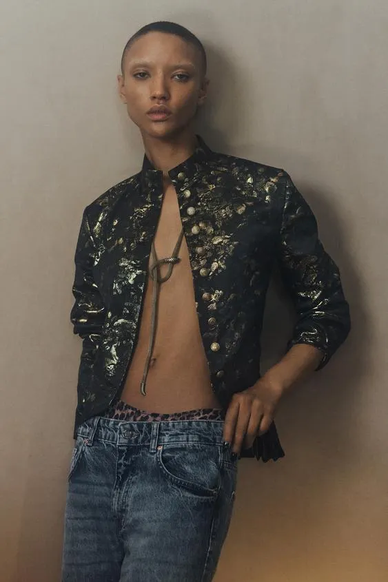 METALLIC JACQUARD TOP X KATE MOSS