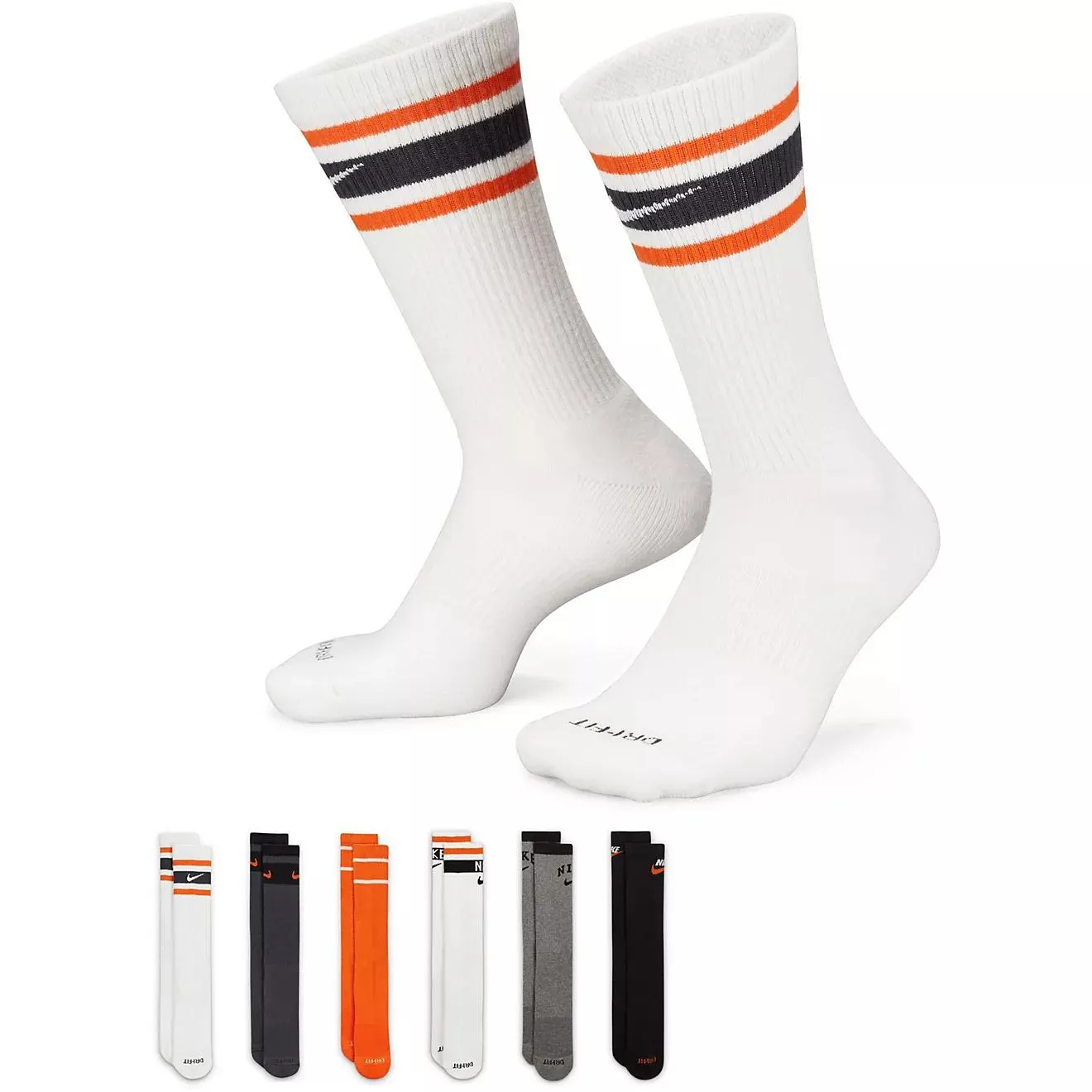 Nike Adults' Everyday Plus Retro Crew Socks 6-Pack