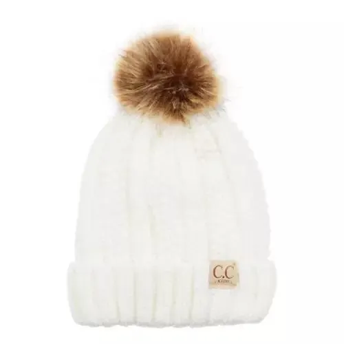 Kids' C.C Fleece Lined Pom Beanie