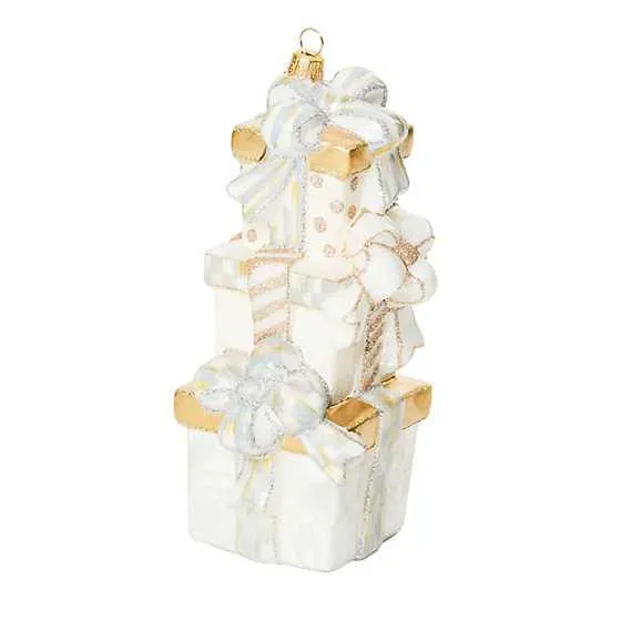 Crystal Palace Stacked Gifts Glass Ornament
