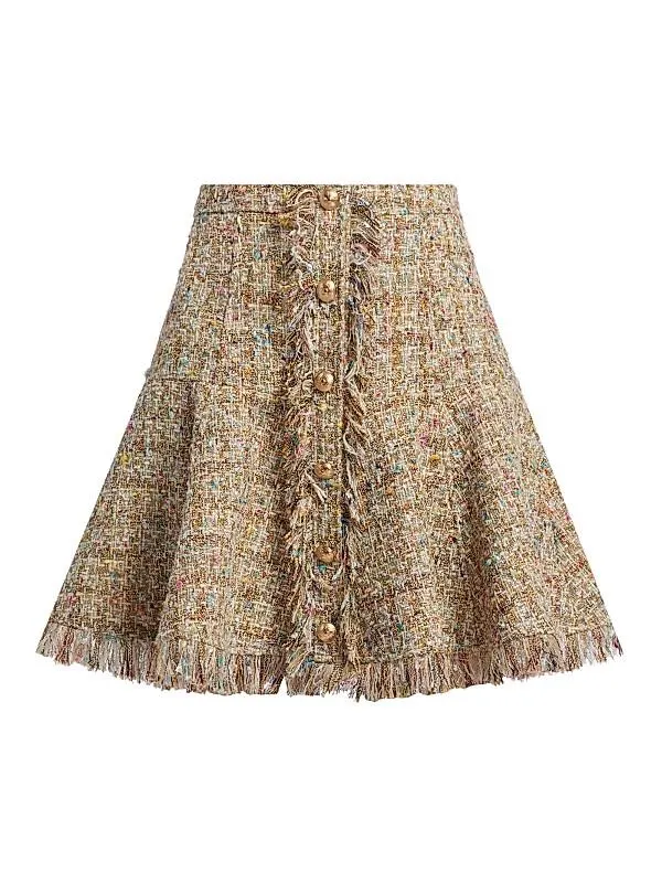 Adeline Clarise Bouclé Flared Miniskirt