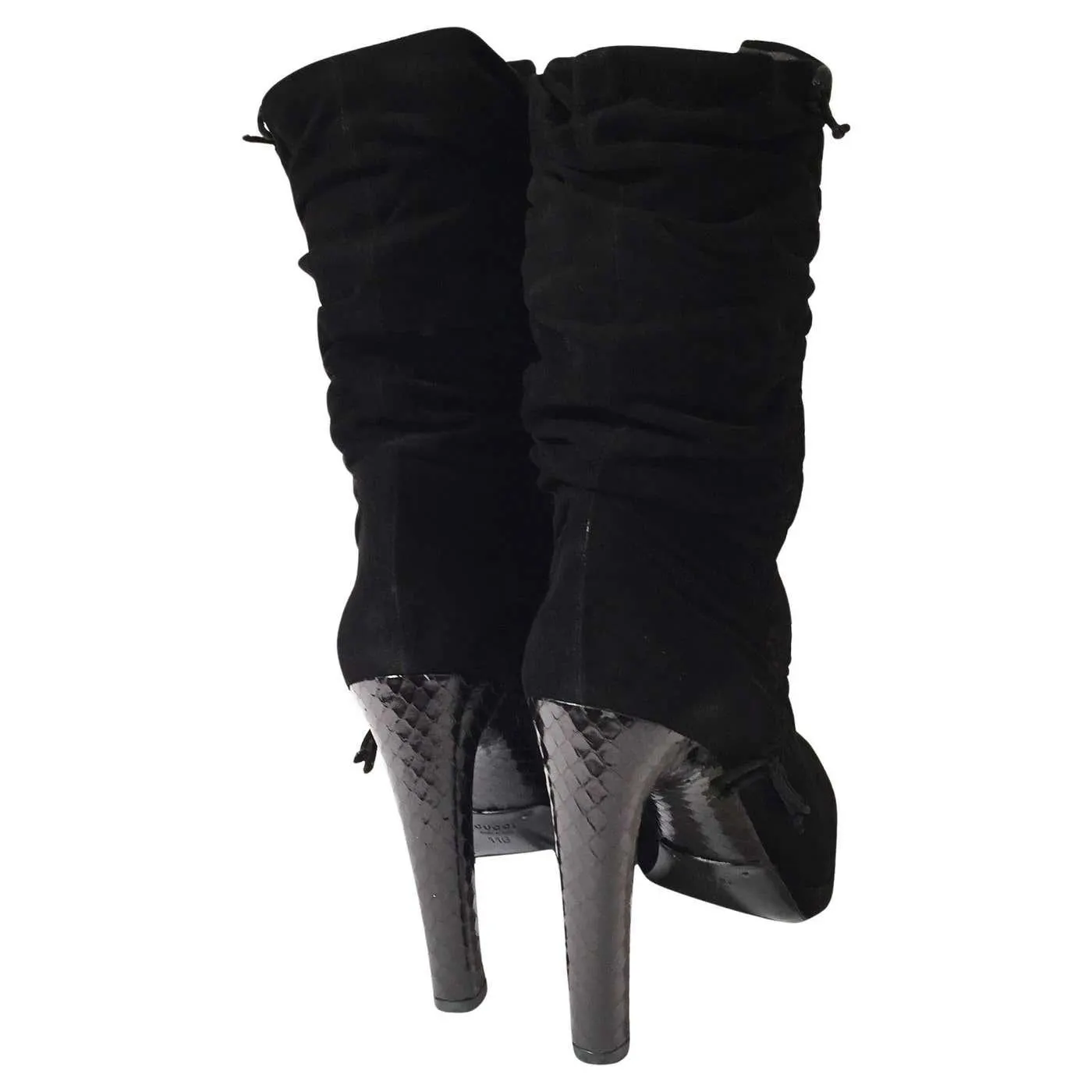 Tom Ford For Gucci Final Collection Python Runway Suede Boots Sz 8