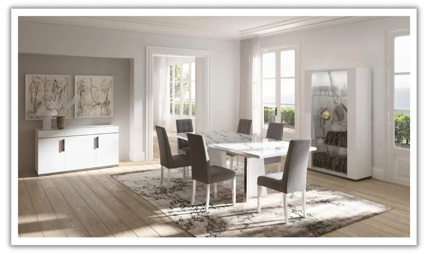 ESF Italia Carrara Extendable Dining Room Set