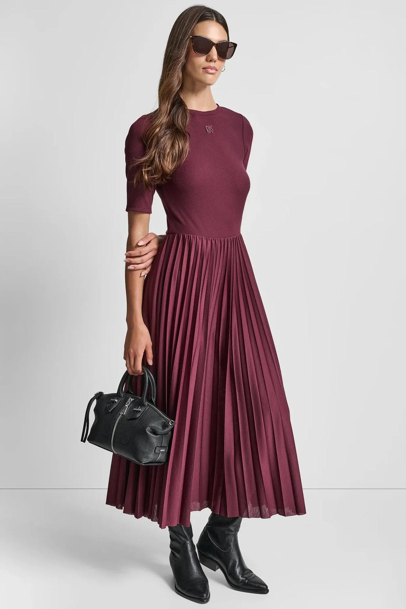 MIXED MEDIA MIDI TANK DRESS