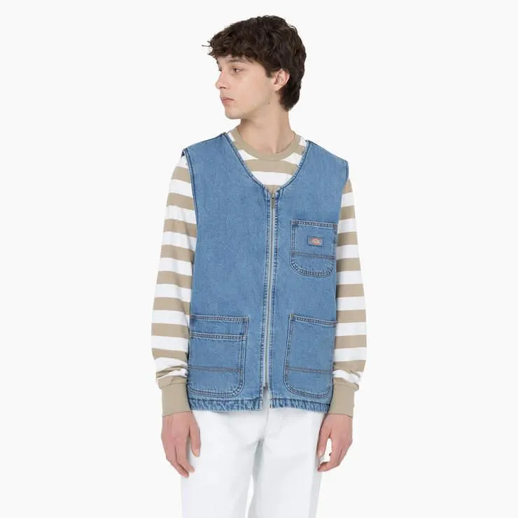 Denim Zip Front Vest