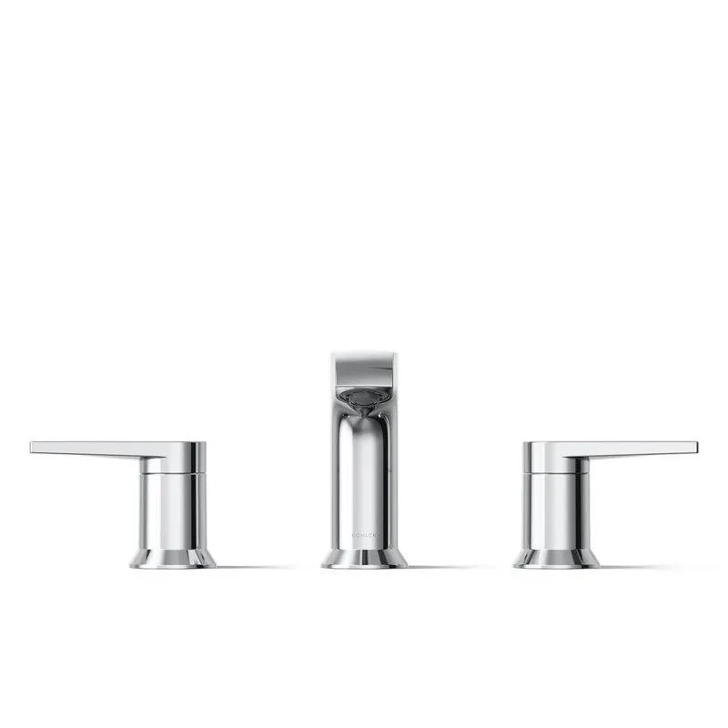 Kohler Hint Widespread Bathroom Faucet with Pop-Up Drain Assembly, 3 Hole 2-Handle Bathroom Sink Faucet, 1.2 gpm