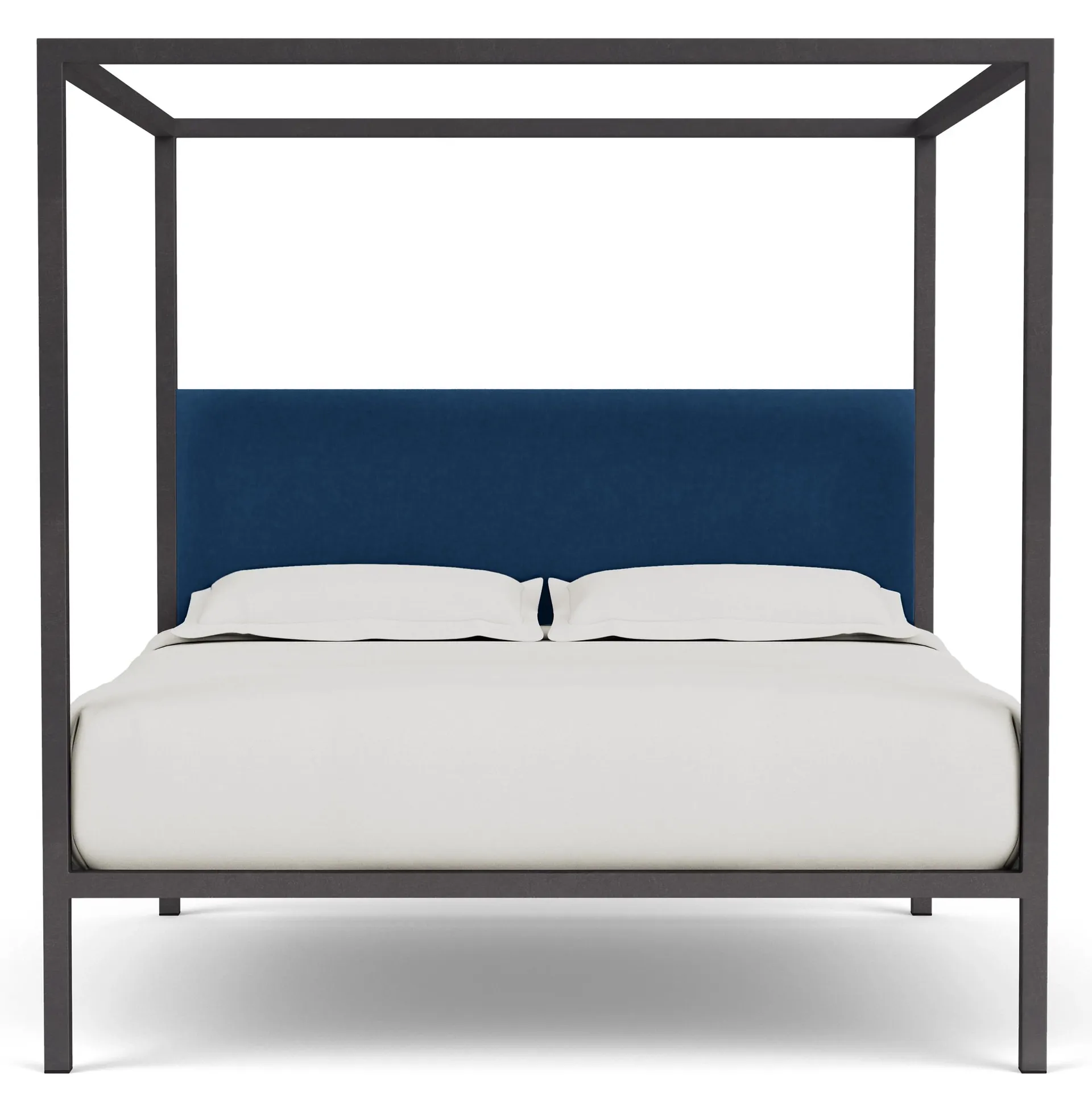 Architecture California King Bed in Vance Indigo with Natural Steel Frame