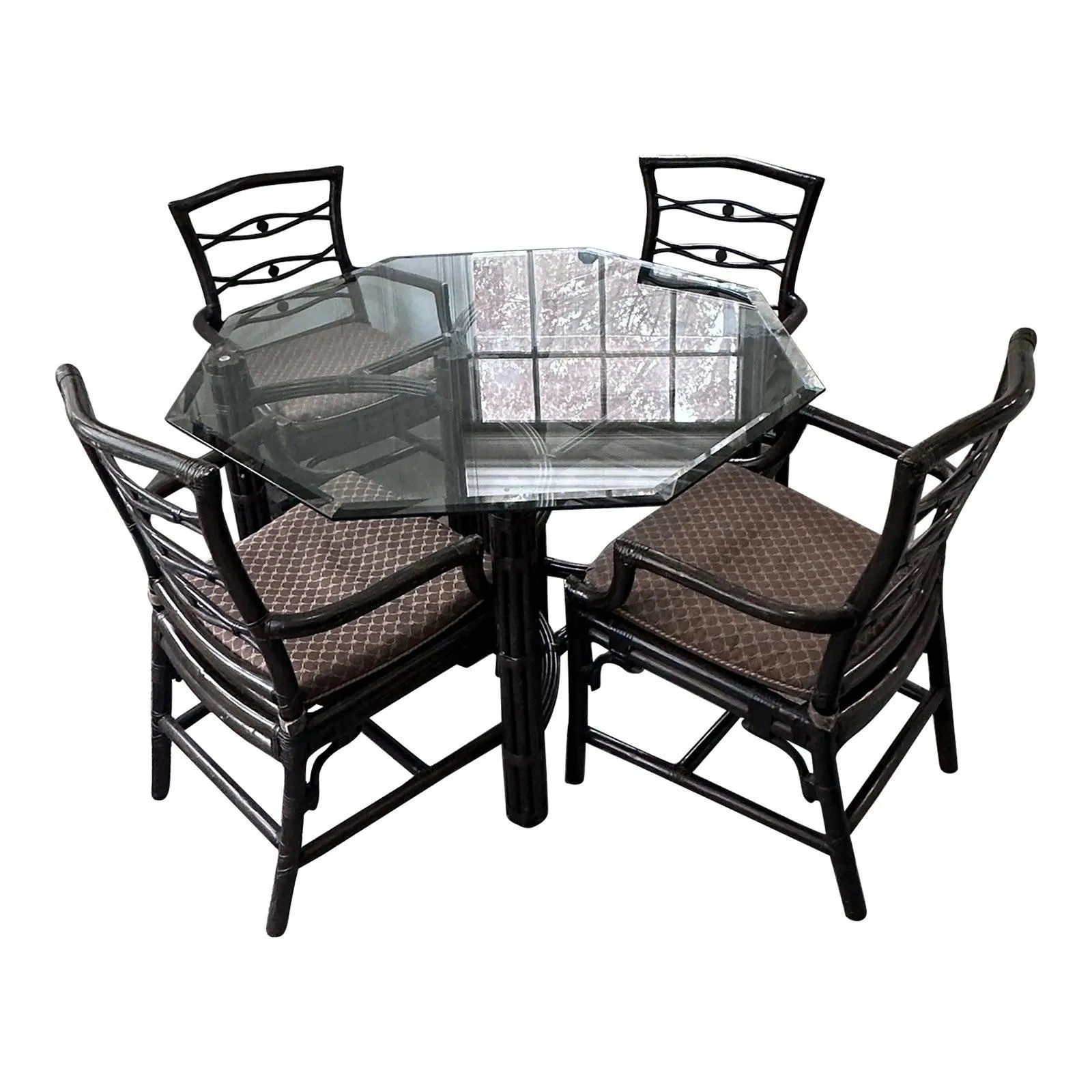 Mid 20th Century McGuire Table and 4 Chairs