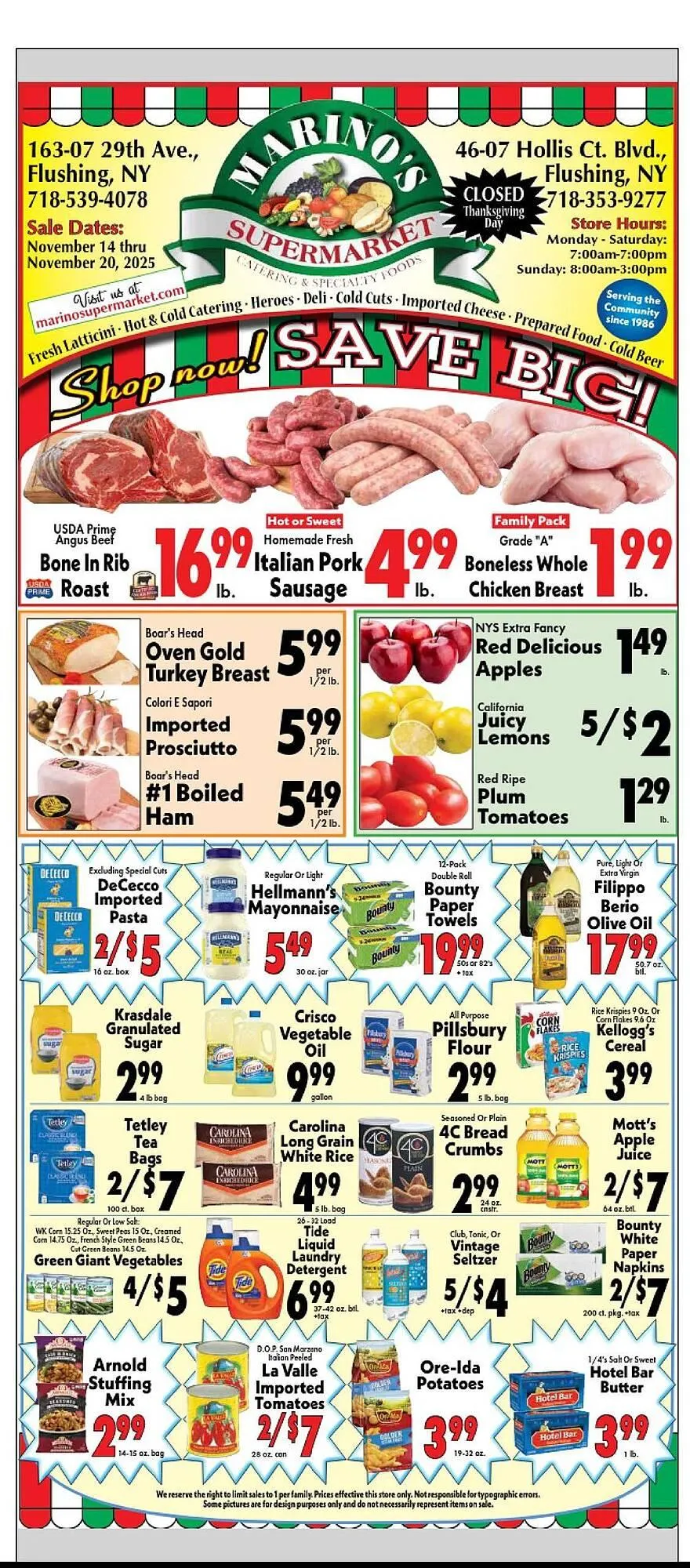 Weekly ad Marino's Supermarket weekly ad from November 14 to November 20 2025 - Page 1