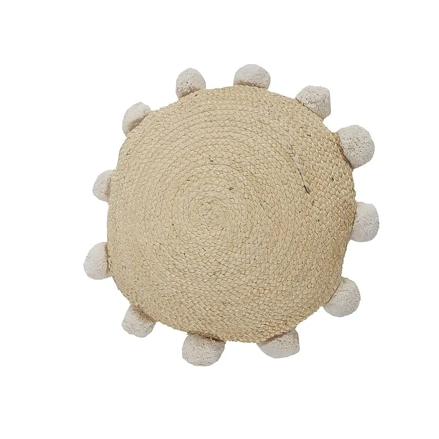 LR Home Pompadour 20-in x 20-in Tan Round Indoor Decorative Pillow
