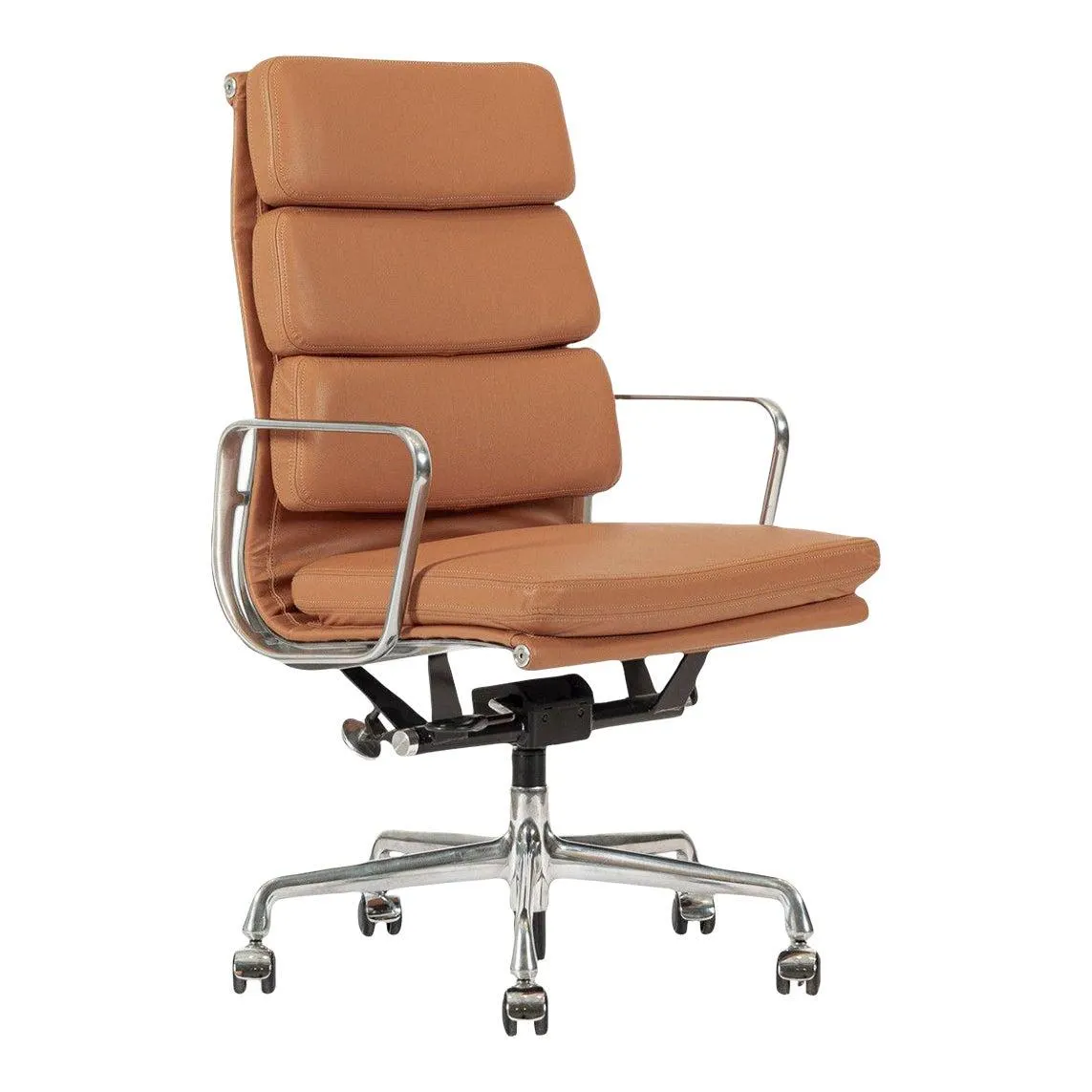 Eames for Herman Miller Aluminum Group Soft Pad Brown Office Chair