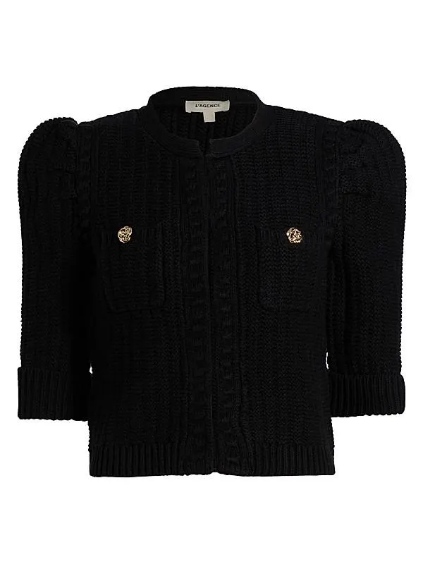 Delilah Cropped Textured Cardigan