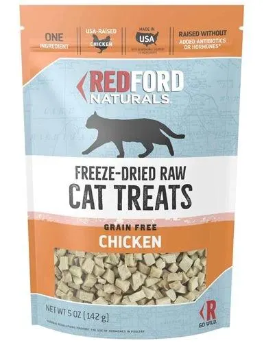 Redford Naturals Freeze-Dried Raw Grain Free Cat Treats, Chicken, 5 Ounces