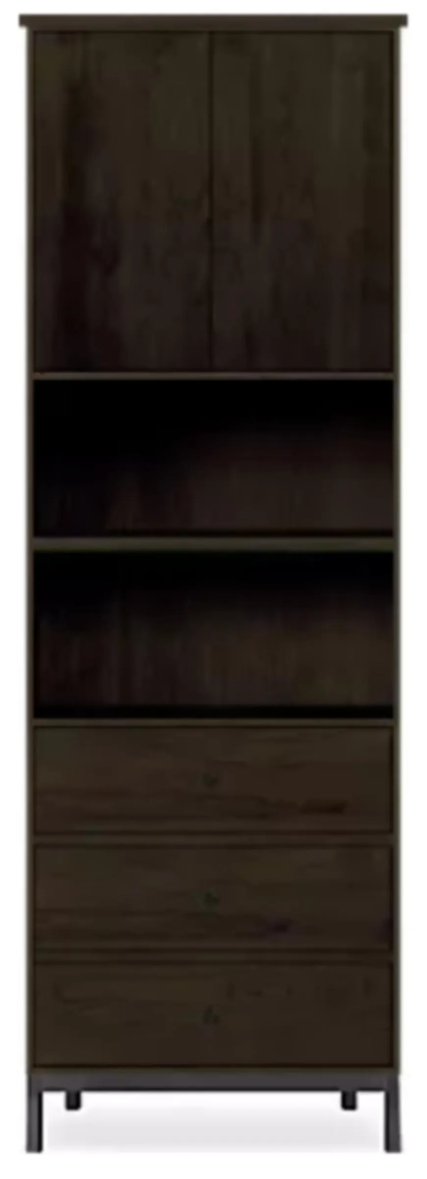 Linear 26w 16d 80h Cabinet in Charcoal with Natural Steel