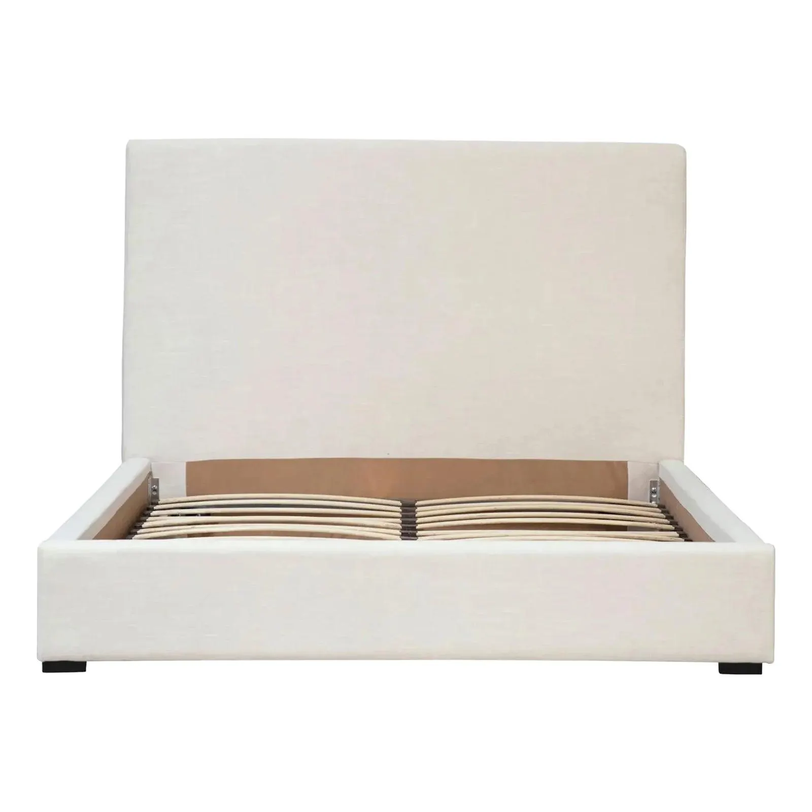 Winter White Upholstered Queen Bed Frame
