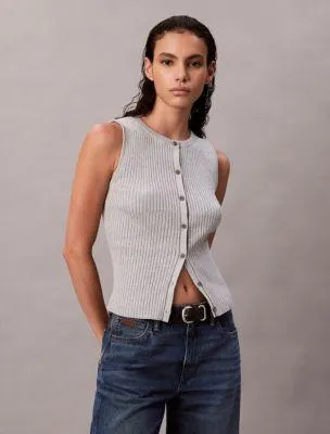 Smooth Cotton Rib Sweater Tank
