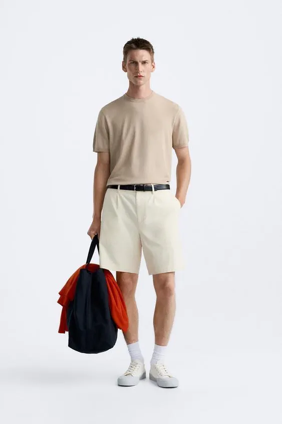 VISCOSE BLEND KNIT T-SHIRT