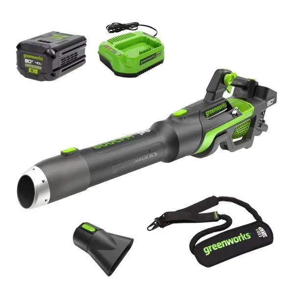 Greenworks 80V 800CFM Brushless Leaf Blower w/ 4Ah Battery & Charger