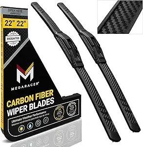 Patented OEM Carbon Fiber Windshield Wipers Blades 22"+22" | Automotive Replacement Windshield Wiper Blades for my Car | Limpiaparabrisas De Carro | Front Windshield Wiper for my Car | 2 Pack