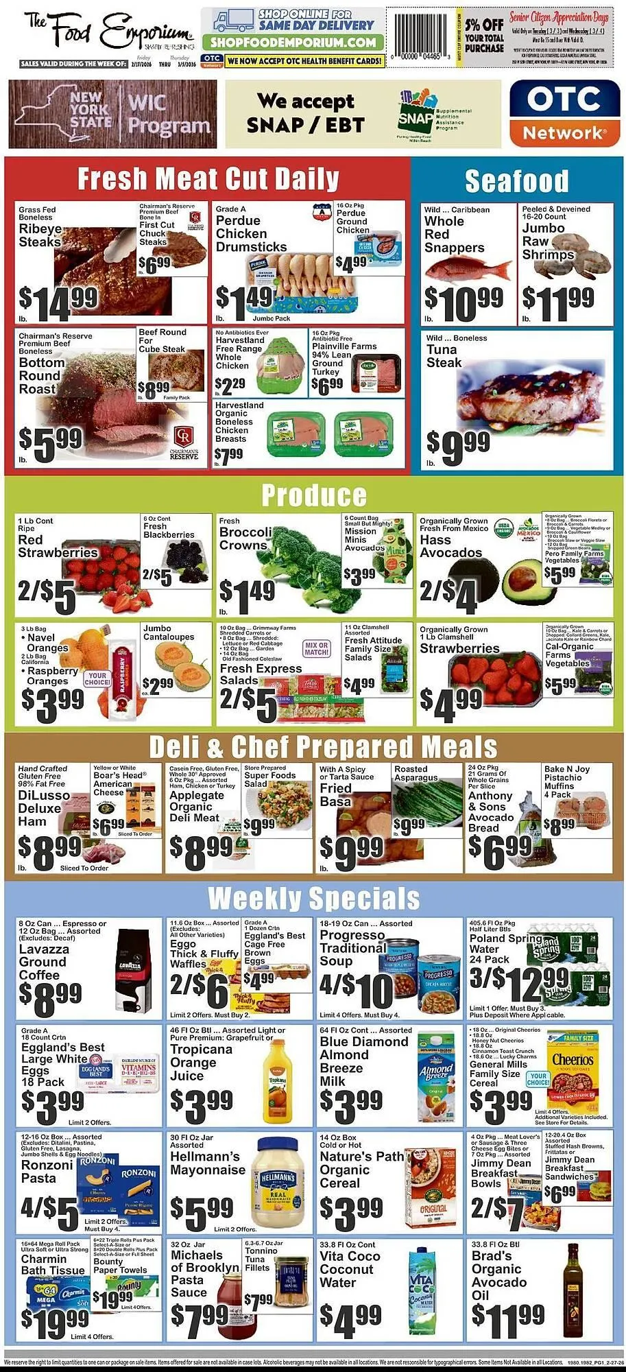 Weekly ad The Food Emporium circular from February 27 to March 5 2026 - Page 1