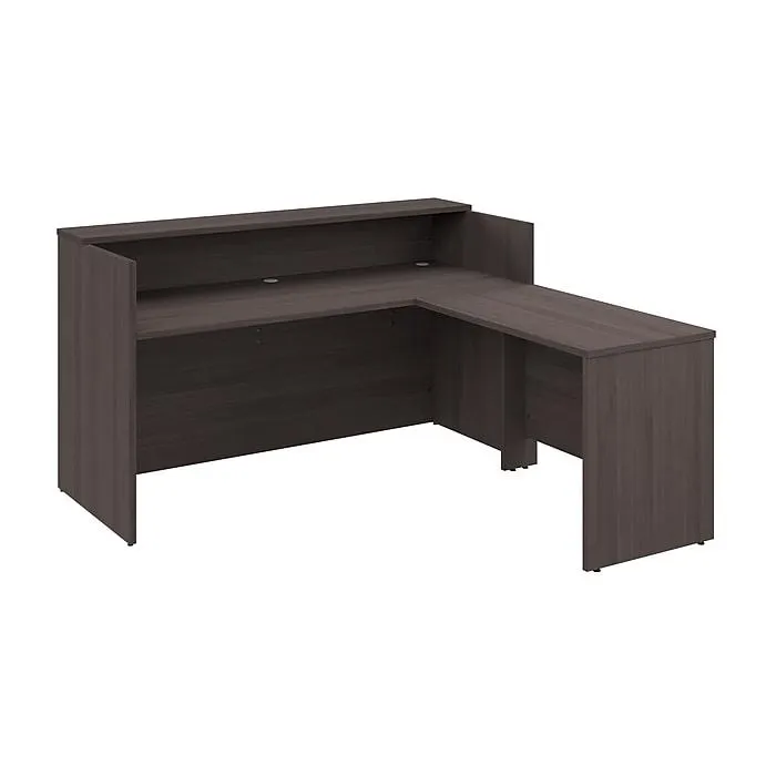 Bush Business Furniture Arrive 72"W L Shaped Reception Desk with Shelf,