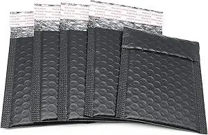 5x7 Inch Black Poly Bubble Mailers Small Padded Envelopes Self-Sealing Shipping Bags 100 Pack