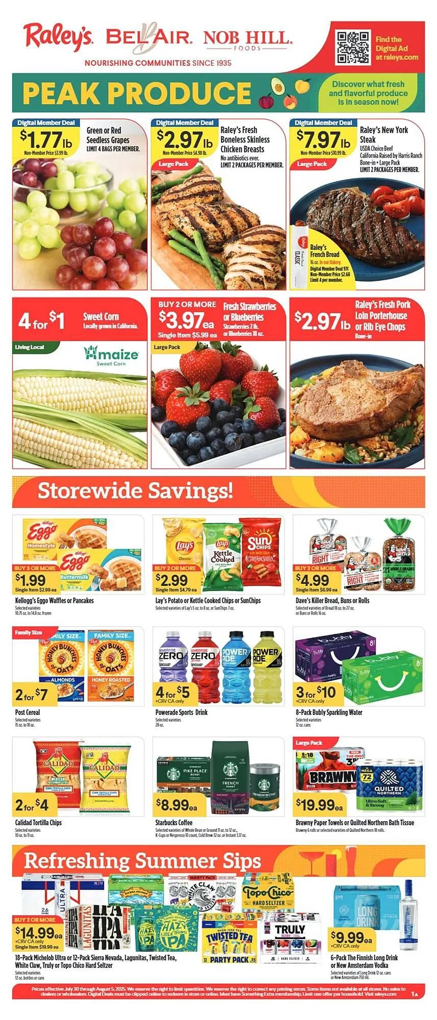 Weekly ad Nob Hill Weekly Ad from July 30 to August 5 2025 - Page 1