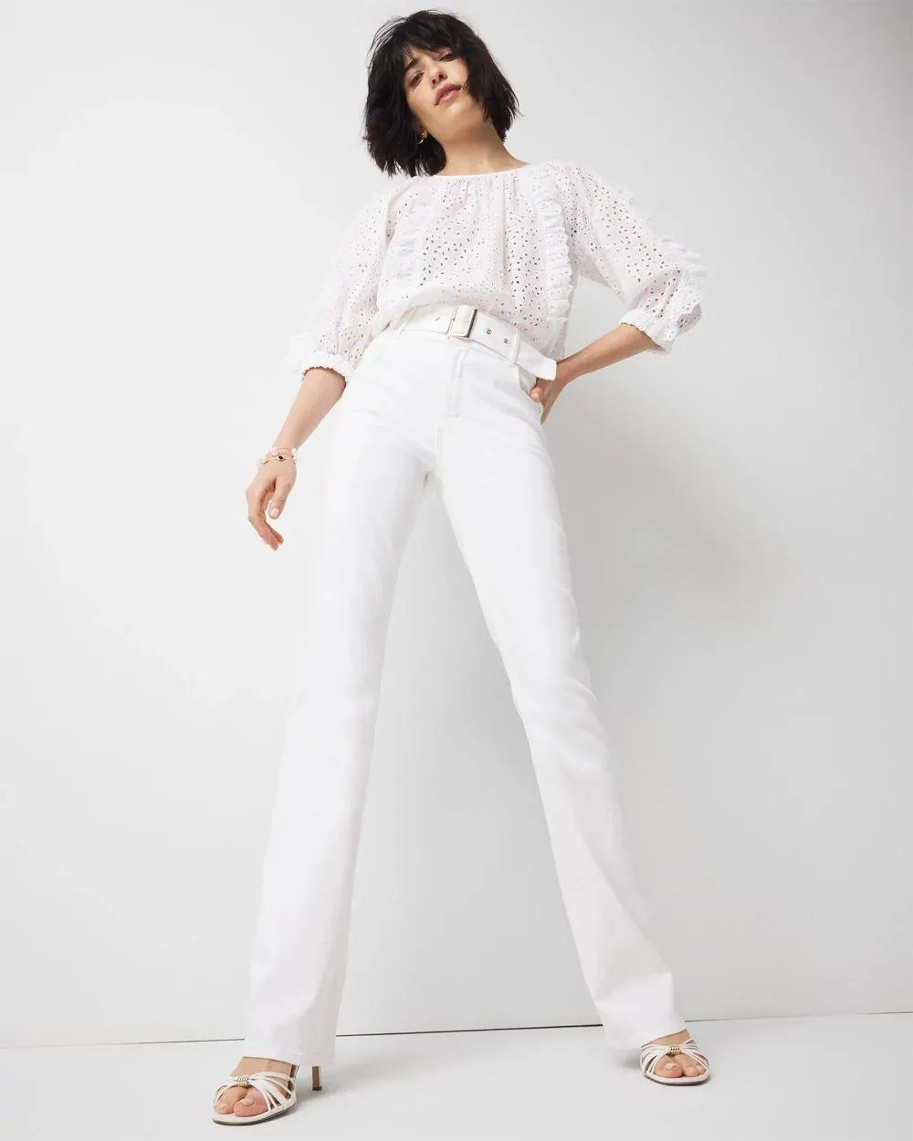 Extra High-Rise Belted Skinny Flare Jean