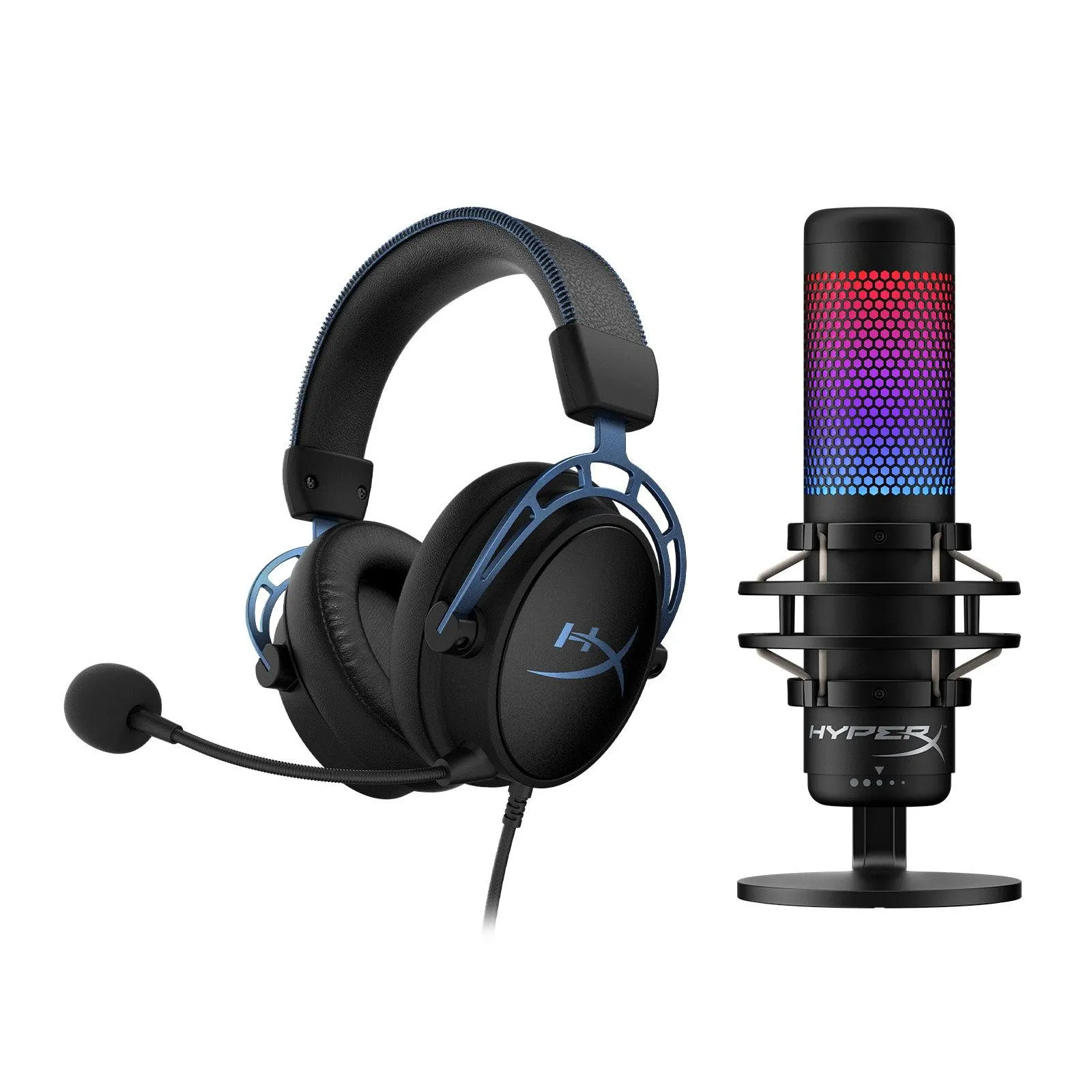 Upgraded Audio Gaming Bundle - Cloud Alpha S Wired Headset, QuadCast S Microphone