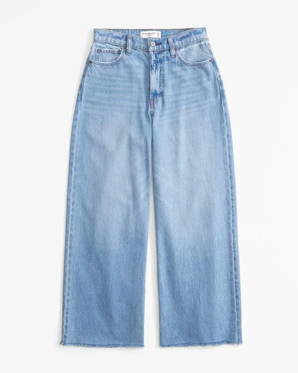 High Rise Cropped Wide Leg Jean