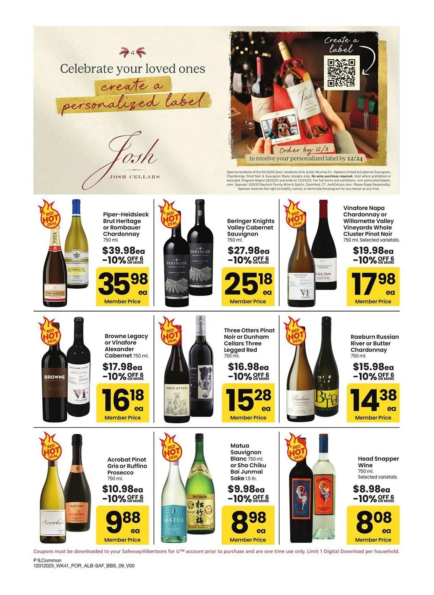 Weekly promotion Albertsons weekly ad spanning from December 1 to January 4 2026 - Page 9 for Catalogue 365