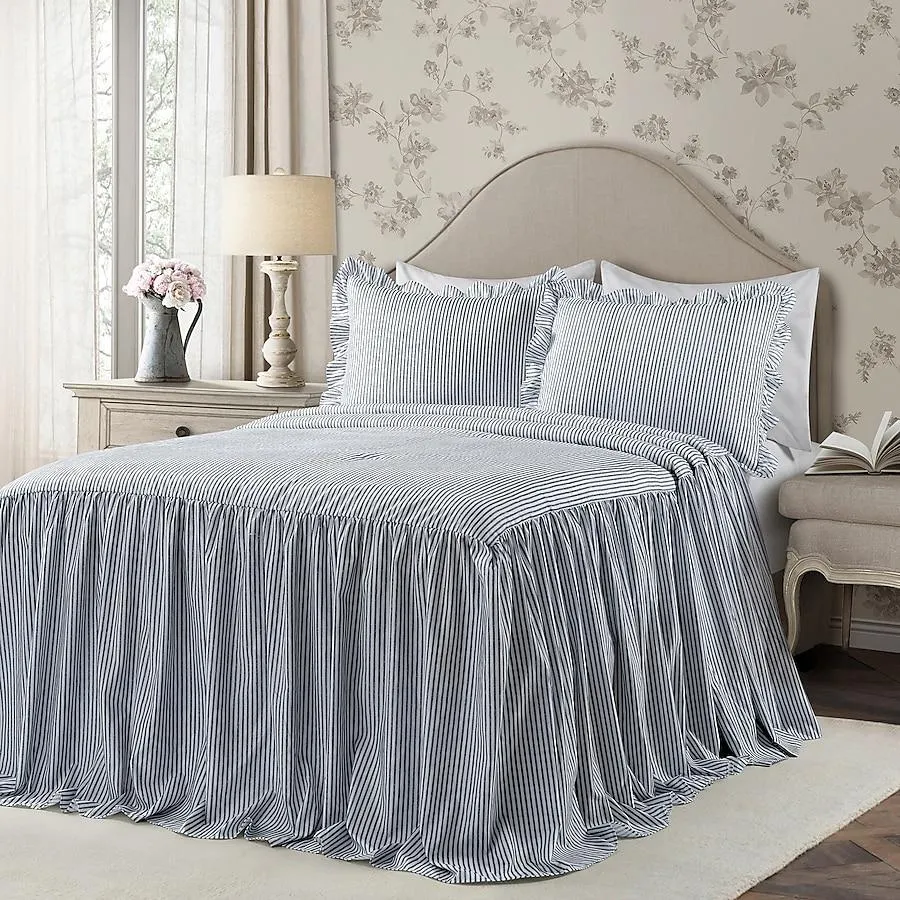 Lush Decor Navy Stripe Full Bedspread