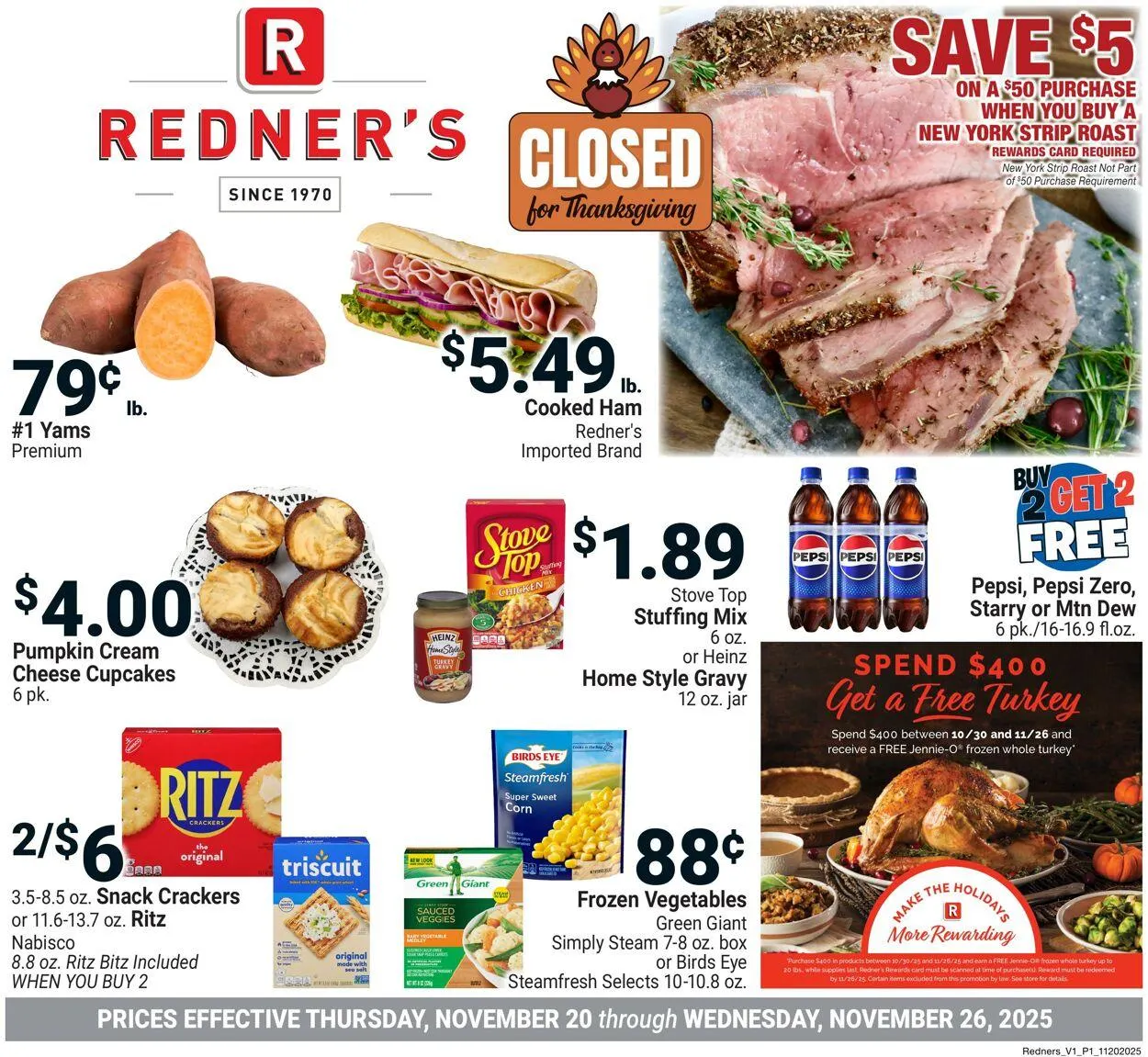 Weekly ad Redner’s Warehouse Market Current weekly ad from November 20 to November 26 2025 - Page 1