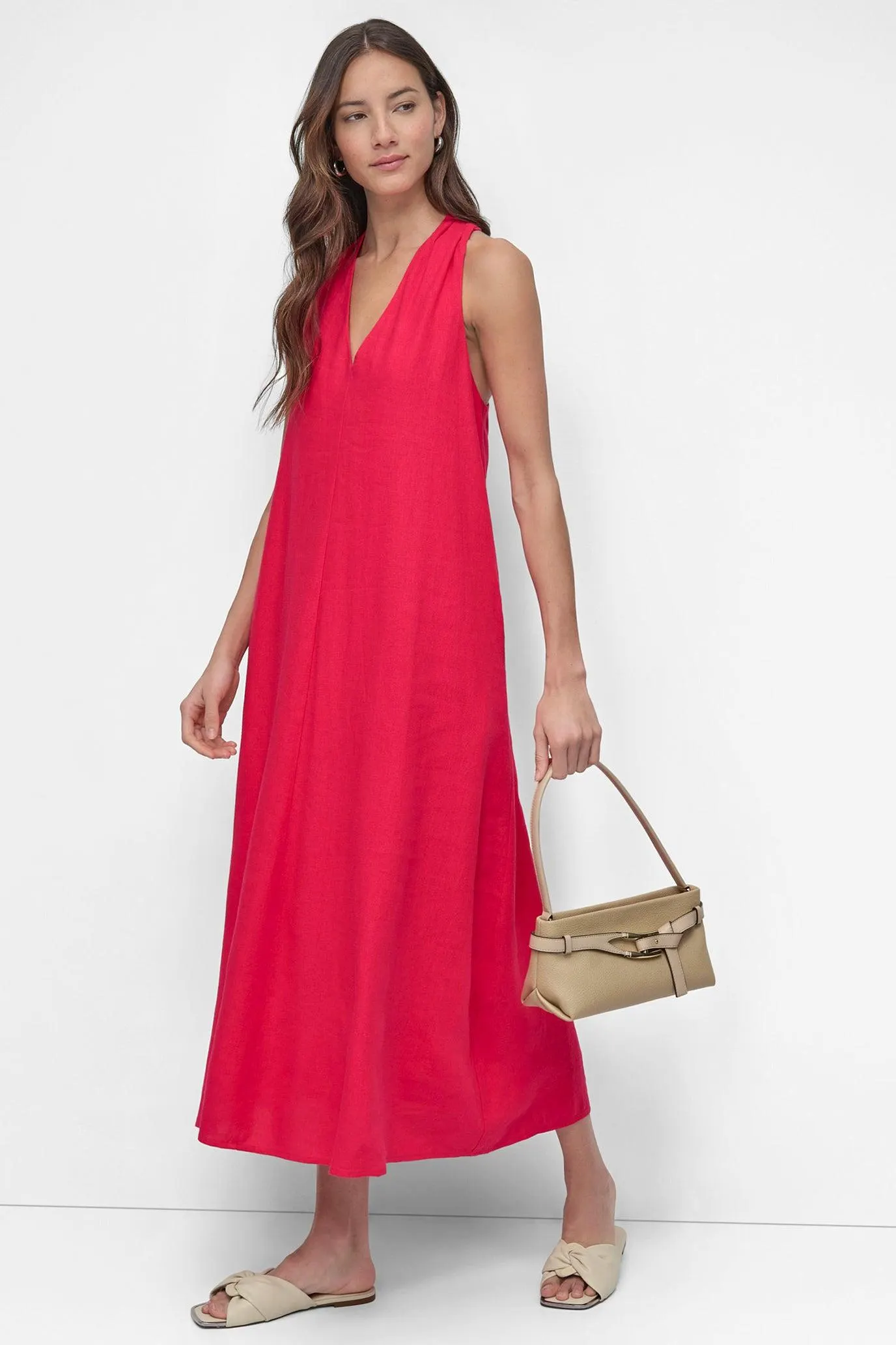 TWIST RACERBACK MIDI SWING DRESS