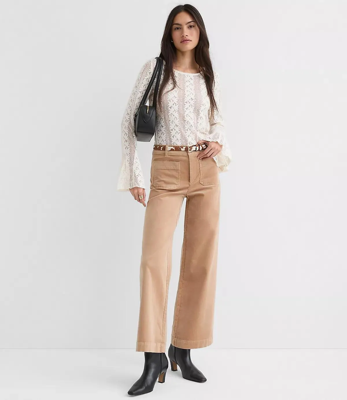 Palmer Wide Leg Pants in Stretch Velvet