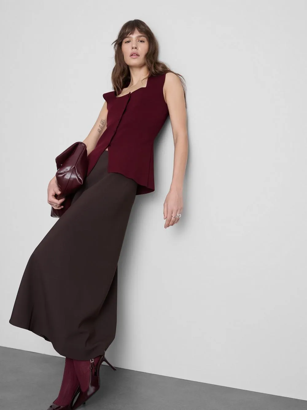 Sculpted Square Neck Waistcoat