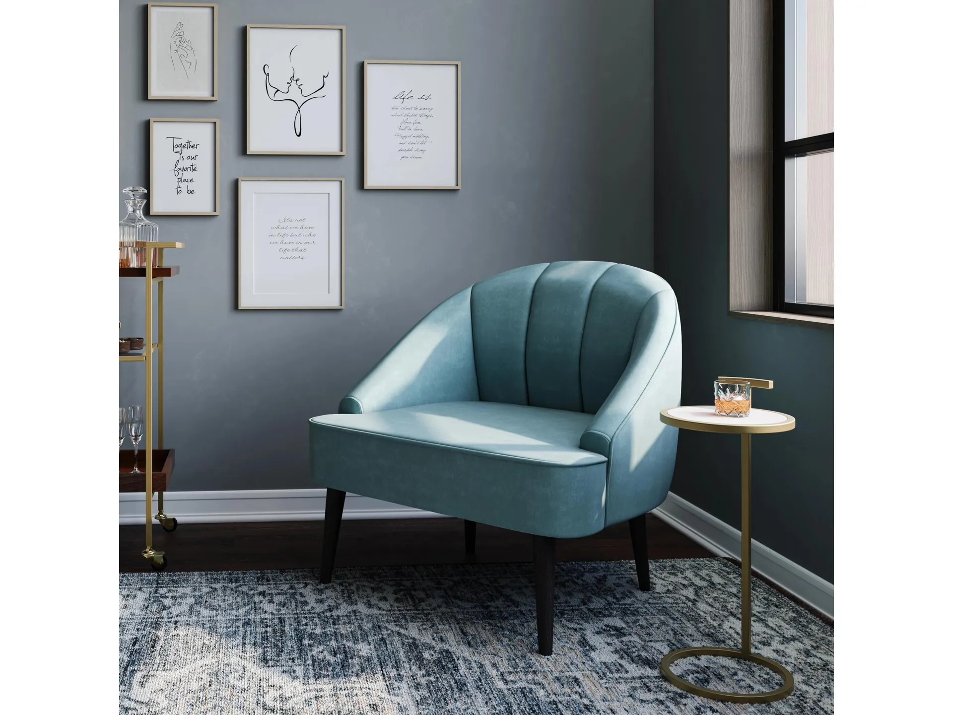 Simpli Home Brook C-Shaped End Table