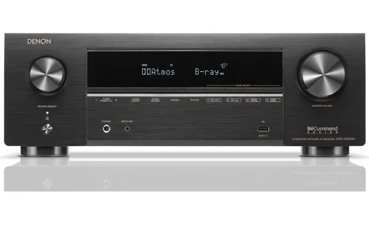 Denon AVR-X1800H 7.2-channel home theater receiver with Dolby Atmos®, Bluetooth®, Apple AirPlay® 2, and Amazon Alexa compatibility