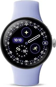 Google Pixel Watch 4 (41mm) - Android Smartwatch - Heart Rate and Sleep Tracking - 30-Hour Battery - Fitness Tracking - Google AI - Polished Silver Aluminum Case - Iris Active Band - LTE (2025 Model)