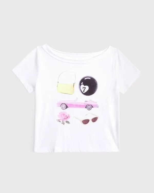 off-the-shoulder graphic tee