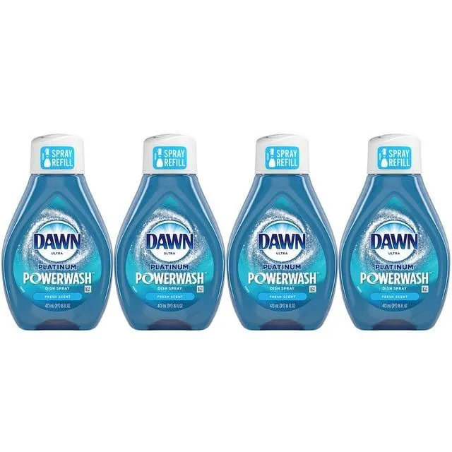 Dawn Platinum Powerwash Dish Soap Spray, Fresh Scent, 4 refills, 64 fl. oz.