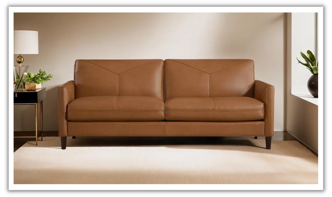 Yorkdale Leather 2-Seater Sofa With Track Arms