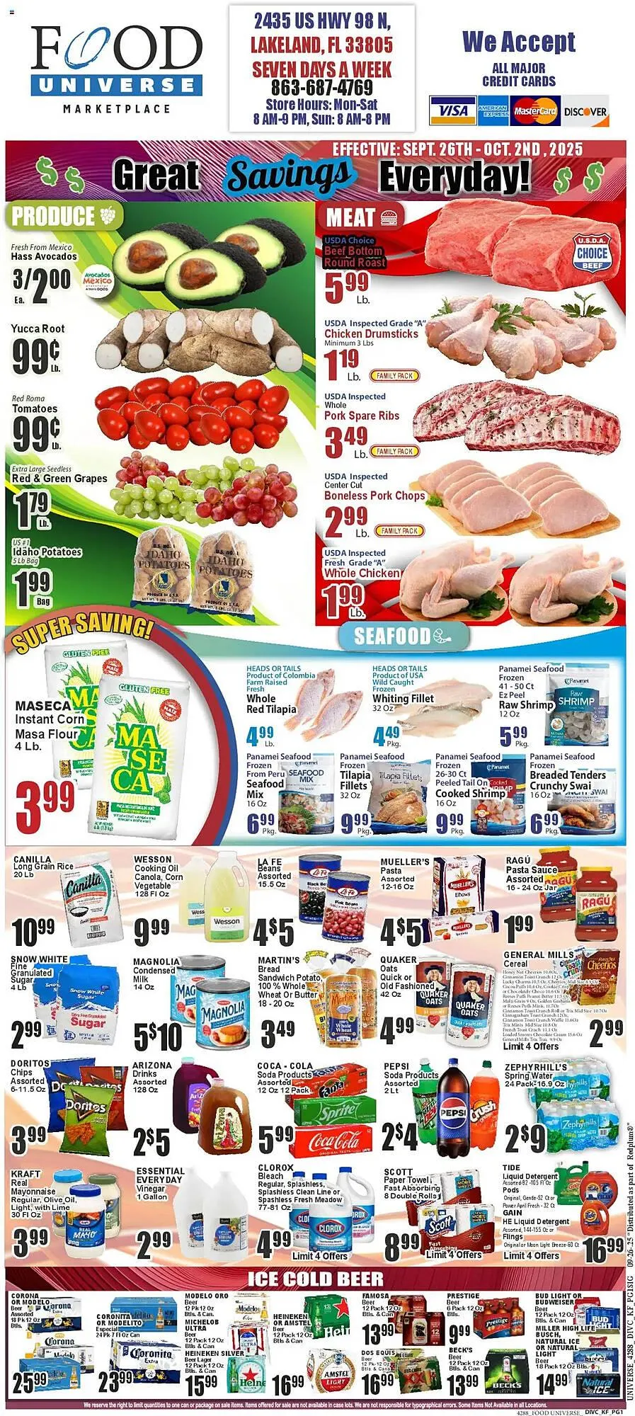 Weekly ad Food Universe circular from September 26 to October 2 2025 - Page 1
