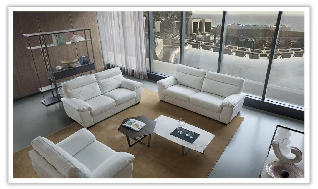 Gio Italia Latitude Cushion Back Modern Loveseat in Leather