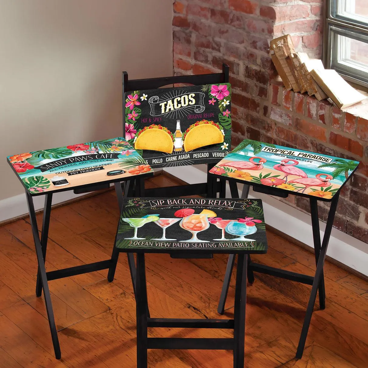 Beach Vacation TV Tray Set of 4