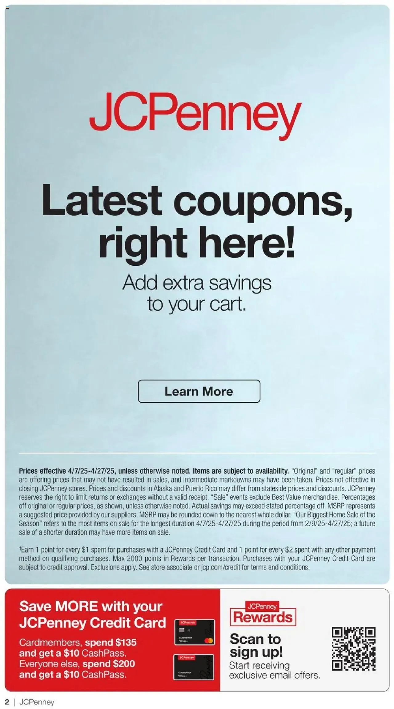 Weekly ad JCPenney Biggest Home Sale of the Season from April 7 to April 27 2025 - Page 45