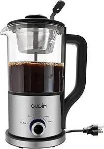 Drip Electric Coffee Maker, Electric Kettle, Watering Extracts, 600 Watts, 1.2L, BPA-free, Tea Free Kettle Coffee Press, Glass and Stainless Steel, Coffee Maker, Tea Kettle