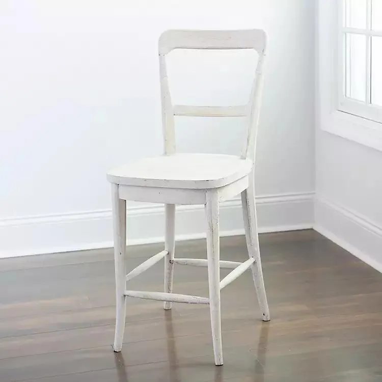 Martin Lime Wash Open Back Wood Counter Stool