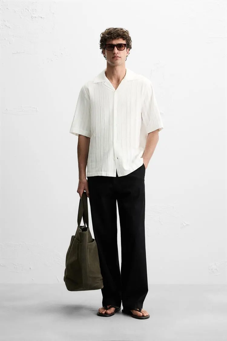 CAMISA JACQUARD ALGODÓN - VISCOSA