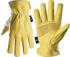 FCI Heavy Duty Leather Work Gloves for Men & Women – Water-Resistance, Cowhide Construction & Yard Work Gloves – Puncture Resistant Safety Gloves for Landscaping & Outdoor Use (Unlined, XX-Large)